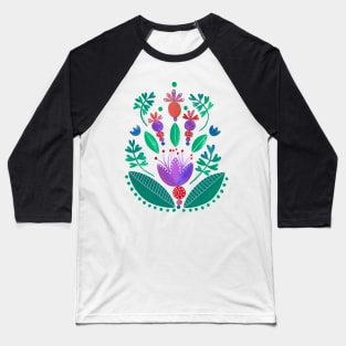 Kurbits - Balance - Scandinavian Folk Art Baseball T-Shirt